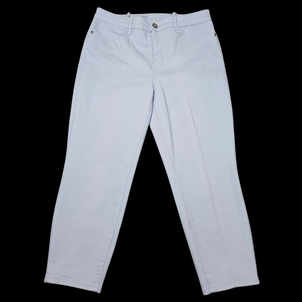 Talbots Flawless High Waist Jegging Crop Pants Light Blue Sz 10P